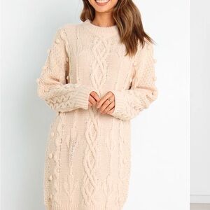 Petal & Pup Cream Long Sleeve Dress
